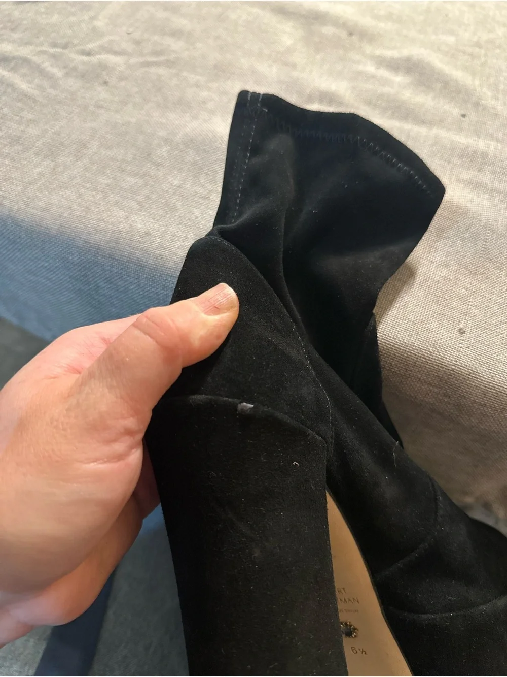 Stuart Weitzman Black Suede Platform Ankle Boots